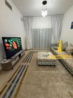 Luxury apartment with a spacious layout. Two bedrooms, a living room, and a balcony. Ajman, Al Nuaim
