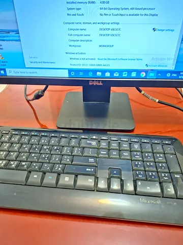 Dell Monitor with Keyboard and Cables -Dell cpu. HP Laser printer