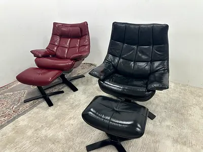 Brand new condition Natuzzi arm chair with footstool