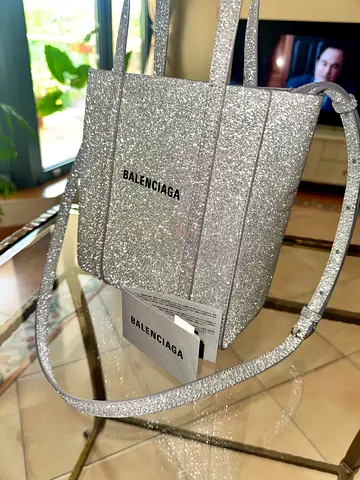 Balenciaga silver glitter tote bag - authentic