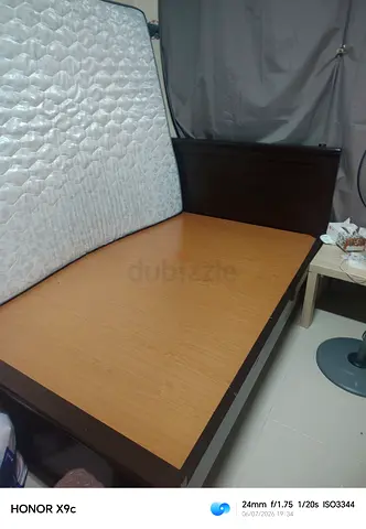 Used Double Bed Frame with Headboard and Mattress. Single bed or children bed