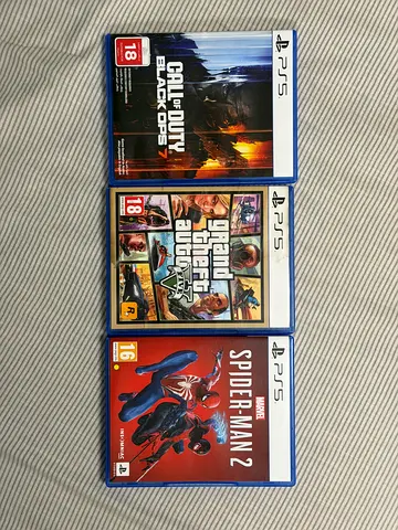 Set of 3 PS5 Games: Spider-Man 2, GTA V, Call of Duty Black Ops 7