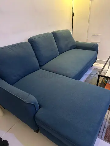 3 seater sofa cum bed- blue