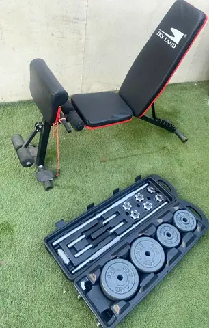 Dumbbells and adjustable bench for workout