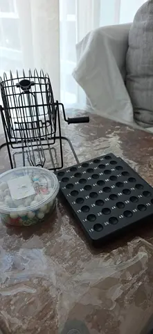 Bingo game with Numbered Draw Board and Marbles