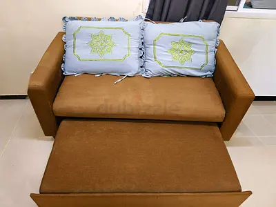 Comfortable Brown Fabric Sofa