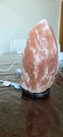 Himalayan Salt Lamp with Wooden Base - never used