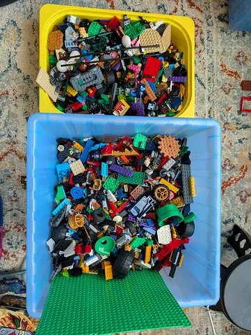 Lego - Large Mixed Lot of Lego and Compatible Building Bricks with Baseplate