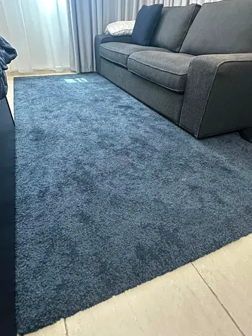 Soft Plush Blue Living Room Rug - Large Shaggy Carpet -- 200x300 cm