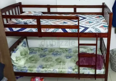 Solid Wood Bunk Bed - double bed Good Condition