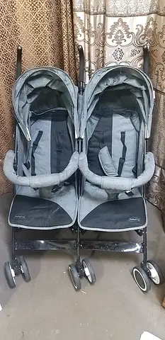 Double Side-by-Side Twin Stroller — Good Condition