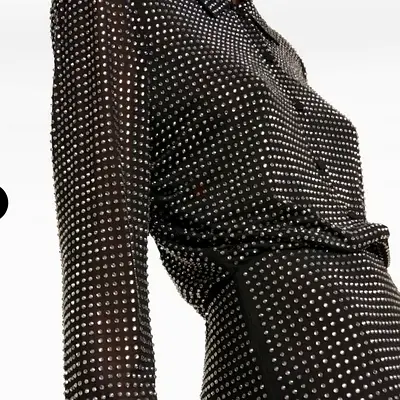 SELF-PORTRAIT dress glamorous elegant gown Crystal Embellished Mesh Evening Chic used 1 time