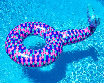 Mermaid-tail Inflatable Pool Float - Large Ring with Tail