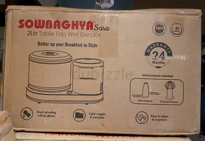 Sowbaghya Sara 2L Table Top Wet Grinder (New in Box). Never Used. AED 250 Only!