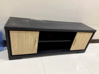 Compact wall-mounted TV entertainment cabinet with storage