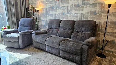 Gray Fabric Recliner Armchair in Great Condition