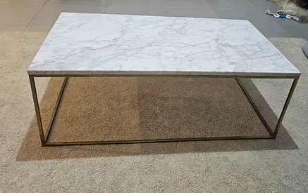 marble coffee table (vintage gold leg) west elm