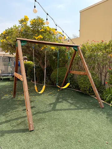 Garden playground swings, slide  treehouse set