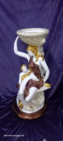 Porcelain Figural Centerpiece Bowl with Mother and Child