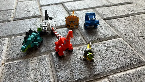 Set of 6 Small Dino Trucks Toys - Mixed Colors