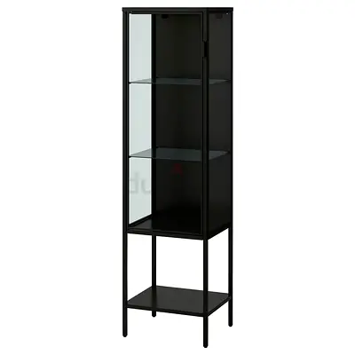 IKEA RUDSTA Glass-door cabinet, anthracite