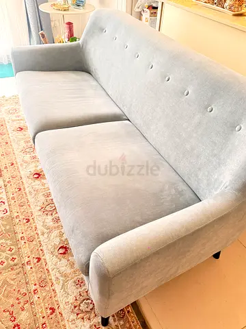 Light grey 3-seater velvet sofa in good condition