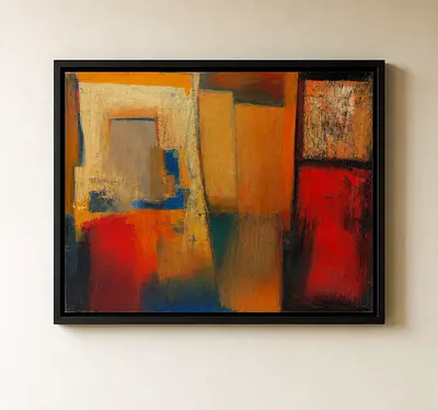 Framed Abstract Multi-Panel Wall Art size 50x40 inches
