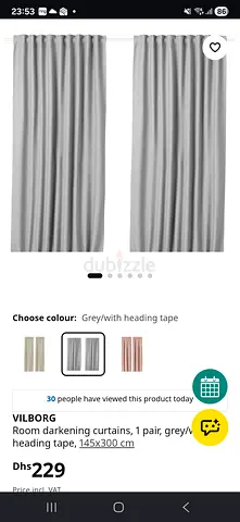 Ikea VILBORG Darkening Curtains 145x300