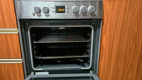 Stainless steel stove with gas oven good condition