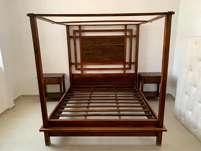 Selling high quality Marian home bed with tow side table like new