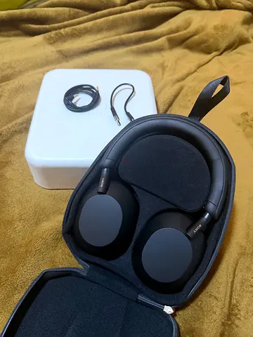 Sony WH-1000XM5 Wireless Noise-Cancelling Headphones with Case and Cables