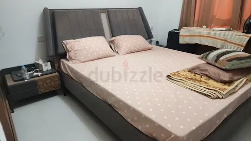 Home Center King Size bed with bedside tables Dressing Table - good condition