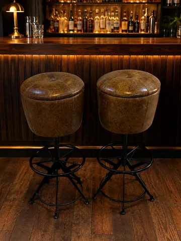 Marina Home Timothy Oulton Leather Bar Stools