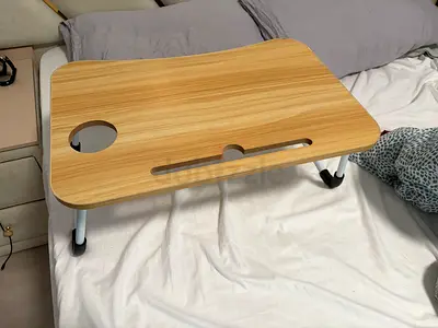 Portable Adjustable Laptop Bed Table - Wooden Top