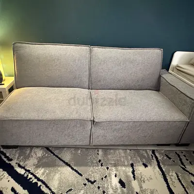 Grey 2-Seater Sofa / Loveseat in Good Condition