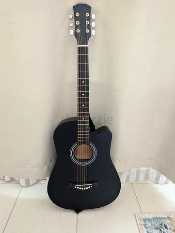 Matte Black Cutaway Acoustic Guitar - Good Condition
