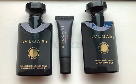 Bvlgari mens travel set - after shave balm, body emulsion and sample
