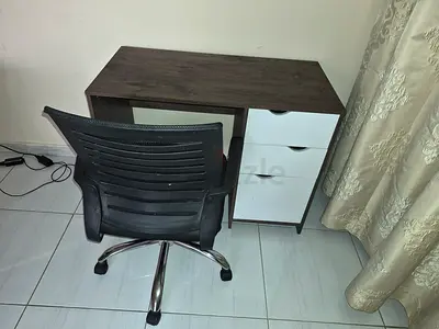 Black Office Chair and Desk
