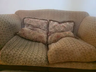2-seater fabric sofa - used, comfortable cushions