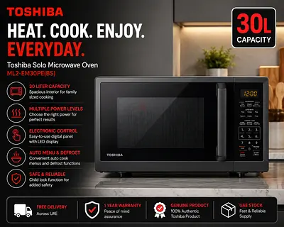 Toshiba Solo Microwave Oven 30L ML2-EM30PE(BS) (Black)