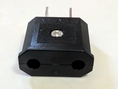 Small 2-Prong Travel Power Plug Adapter (Type A to Dual Socket) - Used