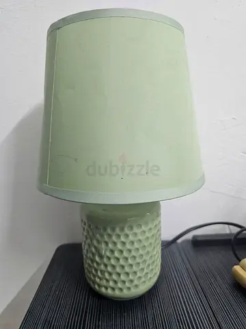 Small Mint Green Table Lamp with Textured Base x 2