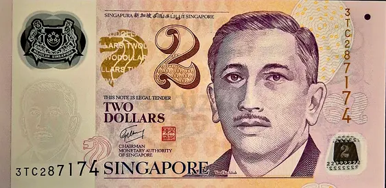 SINGAPORE 2 DOLLARS BANKNOTE 2010