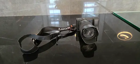 Sony compact digital camera with strap
