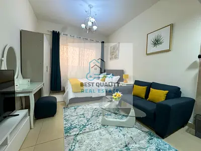 ستوديو مفروش للإيجار الشهري في عجمان – أبراج الياسمين، الجرف 2 🌟