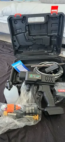 Portable car electric pressure washer with accessories and carry case
