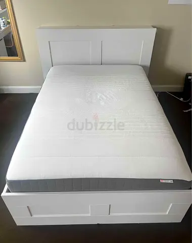 IKEA Brimness Double size bed frame with ikea mattress like new