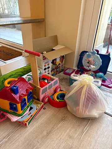 FREE Used baby activity toys bundle — playset, shape sorter, soft toys