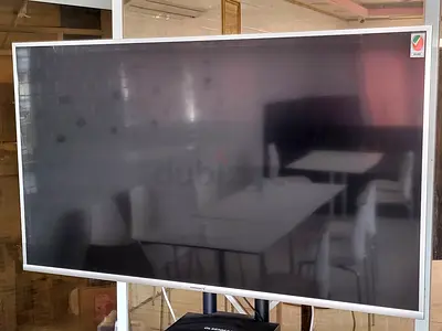 Immersive Large Screen Smart LED TV with Slim Silver Frame
