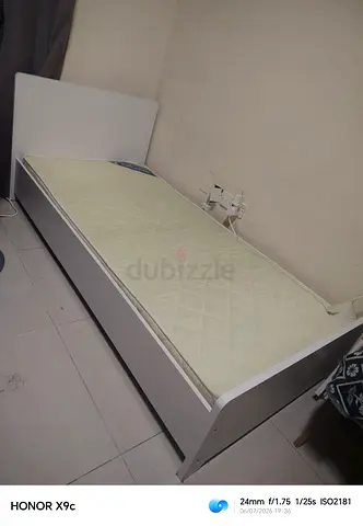 Used Double Bed Frame with Headboard and Mattress. Single bed or children bed
